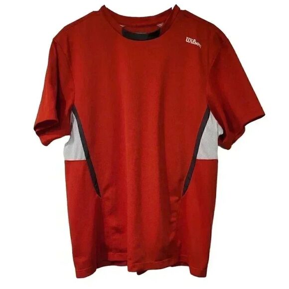 Wilson Other - 𝅺Wilson Men's Red/White/Black Quick Dry Short Sleeve Shirt